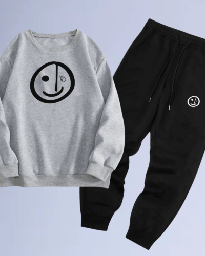 Conjunto de moletom  gola careca smilie street