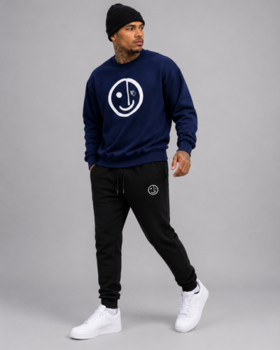 Conjunto de moletom gola careca smilie street