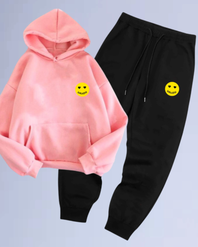 Conjunto de Moletom Canguru Walkind Smilie Yellow