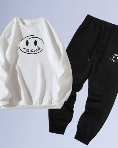 Conjunto de moletom gola careca walkind allehujah