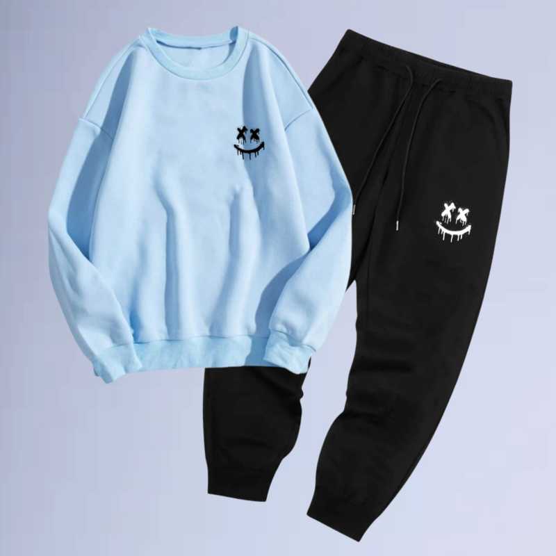 conjunto moletom gola careca walkind street wear smile