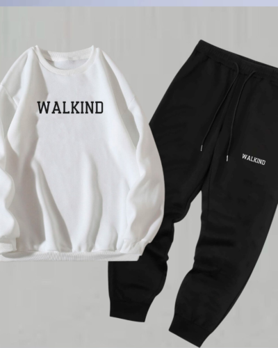 Conjunto de moletom gola careca walkind logon