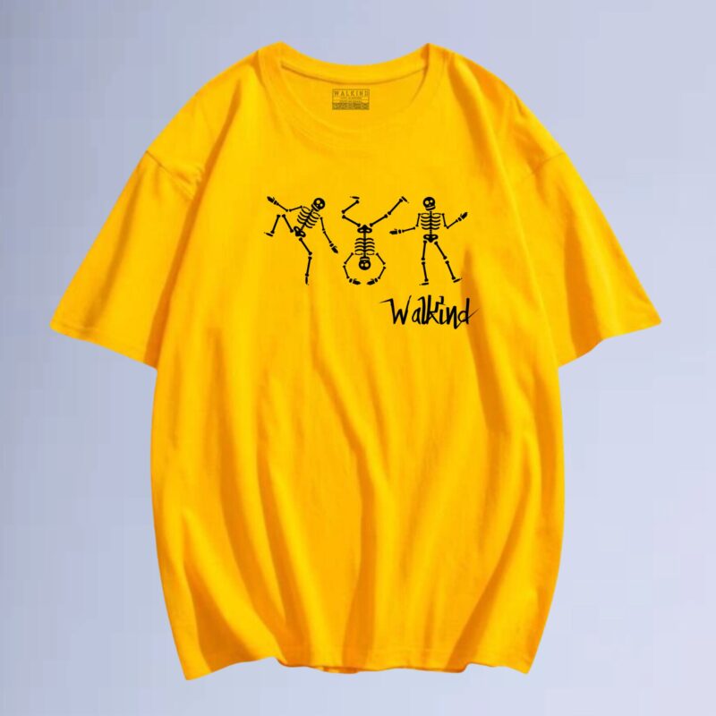 Amarelo — Camiseta dancing skull