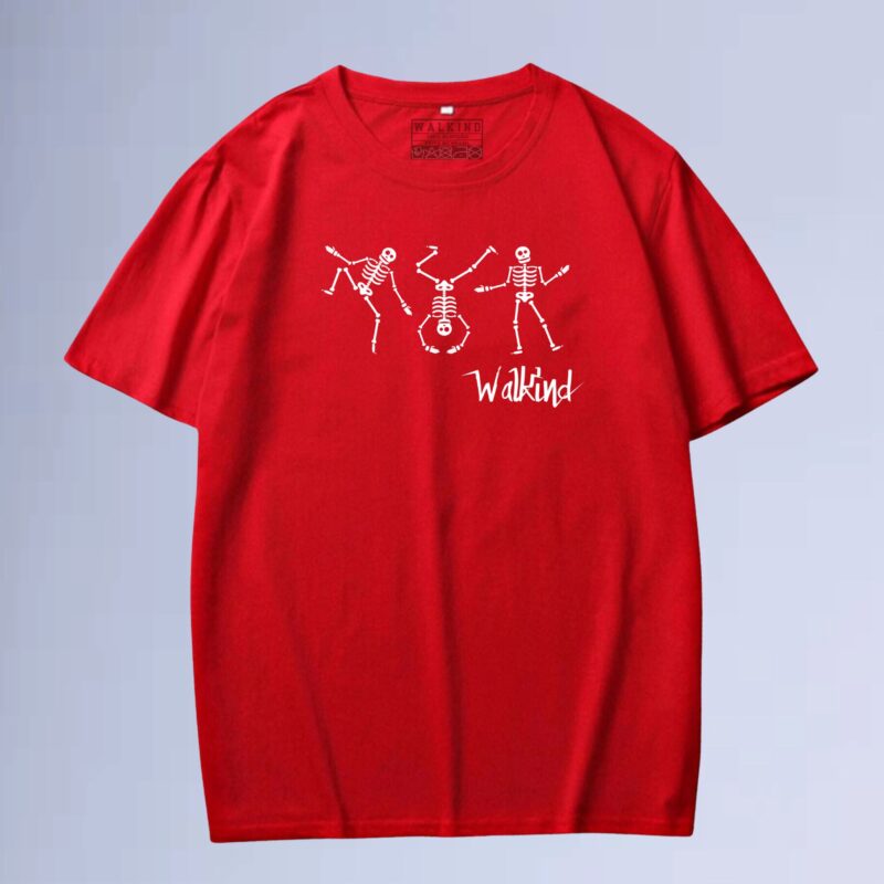 Vermelho — Camiseta dancing skull
