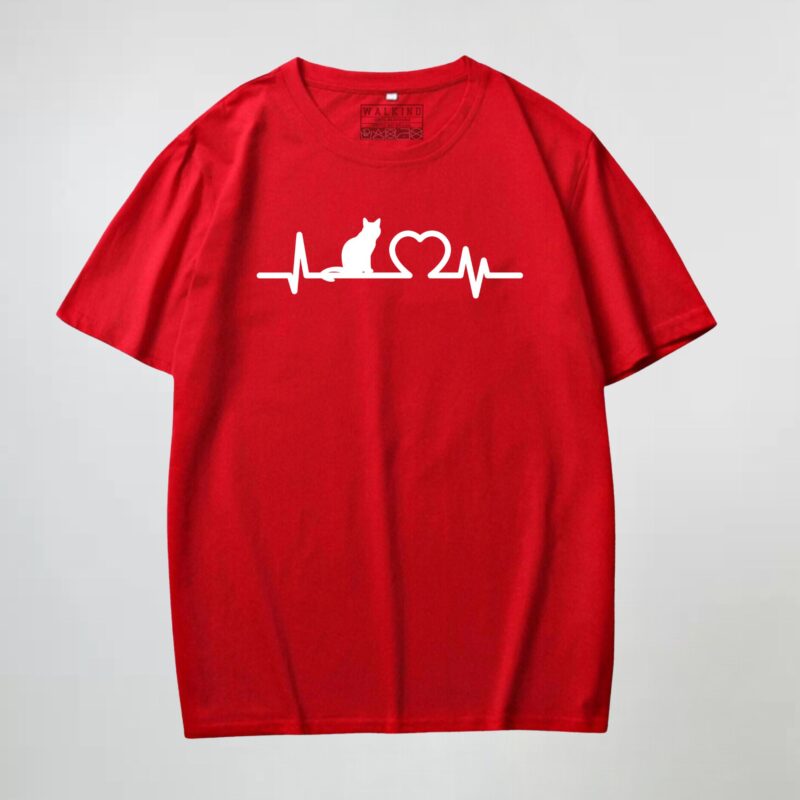 Vermelho — Camiseta love cat