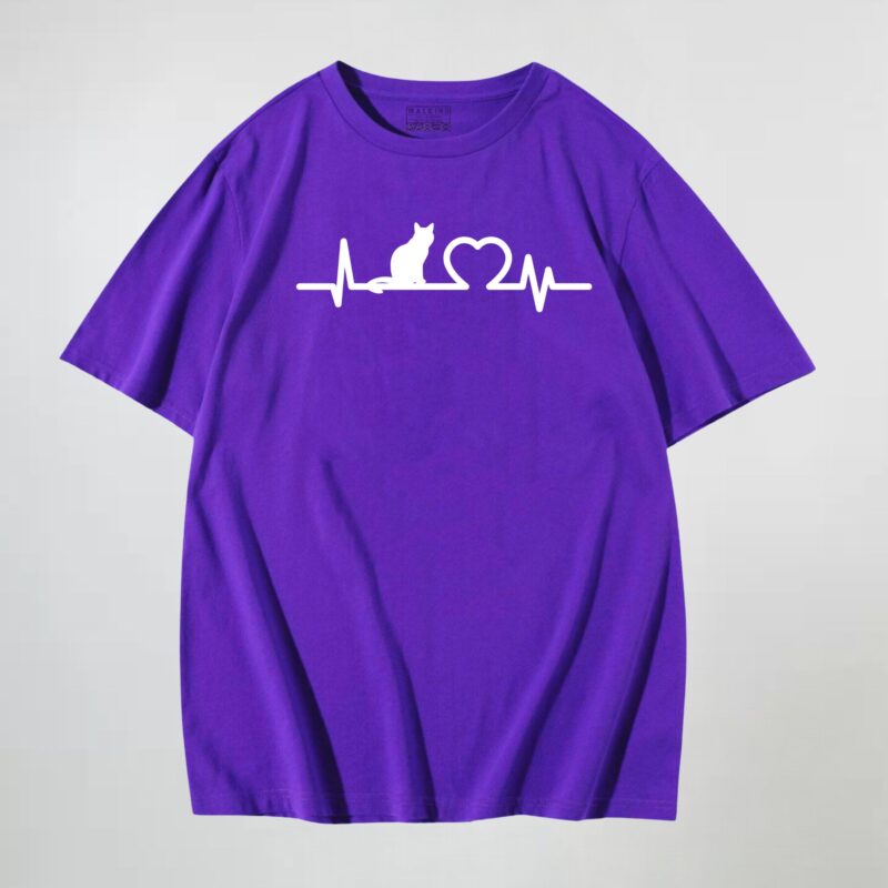 Roxo — Camiseta love cat