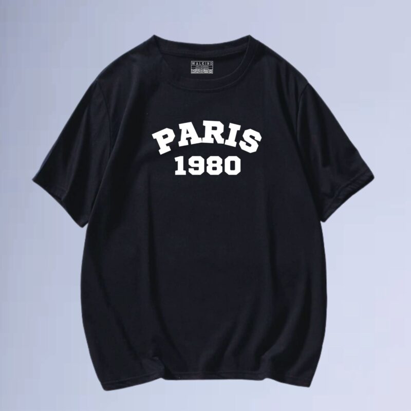 Preto — Camiseta paris 1980