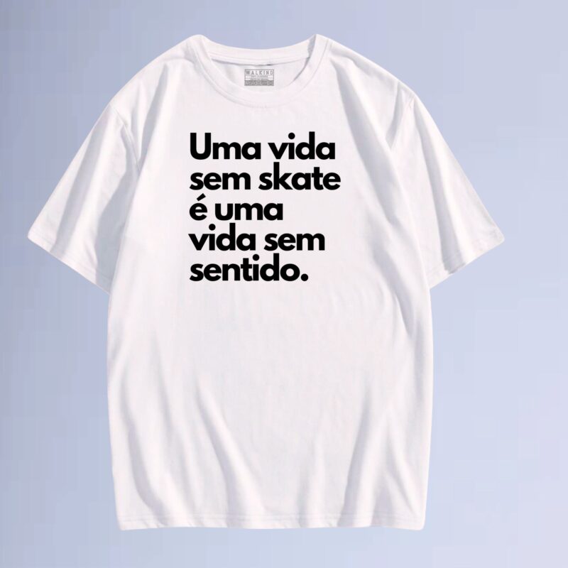 Branco — Camiseta vida sem skate