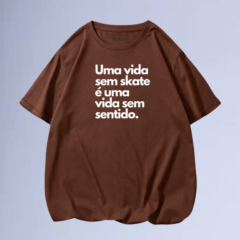 Marrom — Camiseta vida sem skate