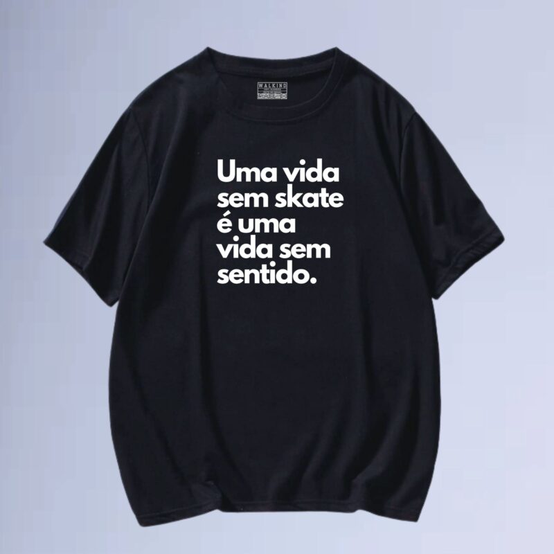 Preto — Camiseta vida sem skate