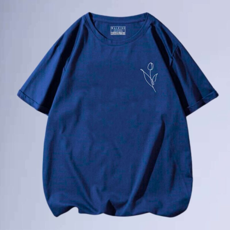 Azul Marinho — camiseta walkind flower
