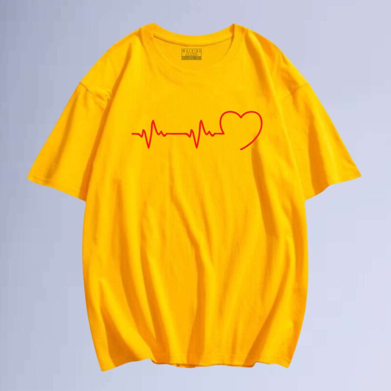 Amarelo — camiseta walkind heart beats