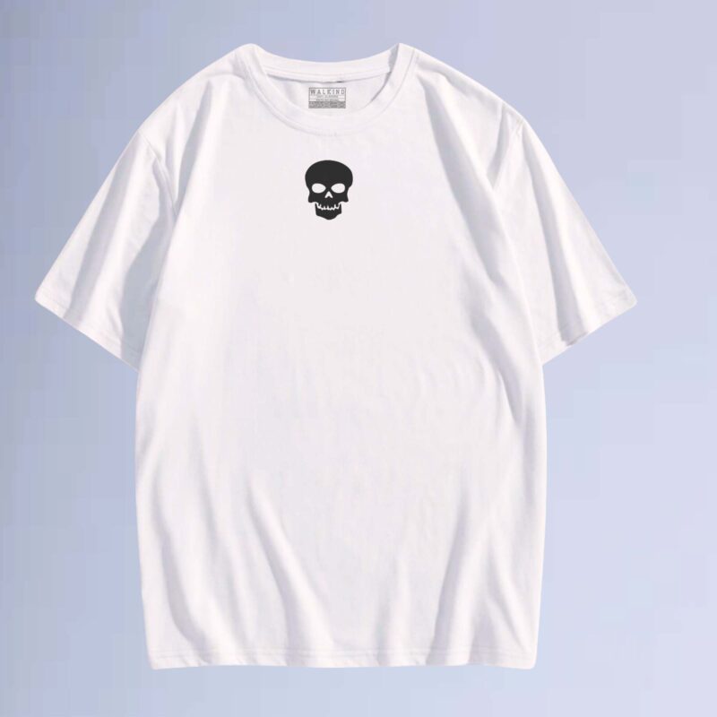 Branco — camiseta walkind skull