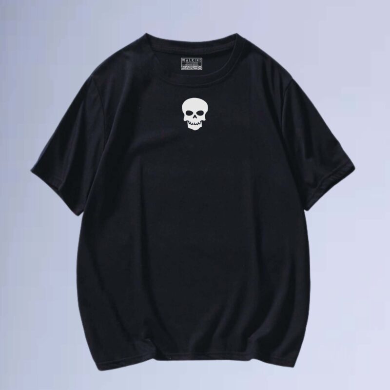 Preto — camiseta walkind skull