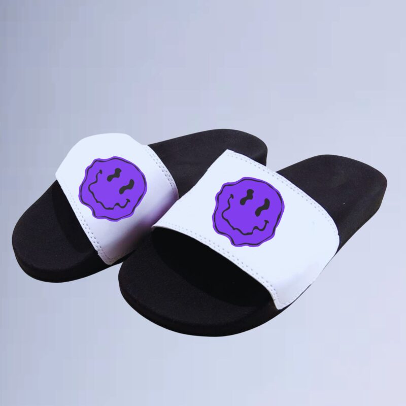Branco — Chinelo Slide walkind smile purple