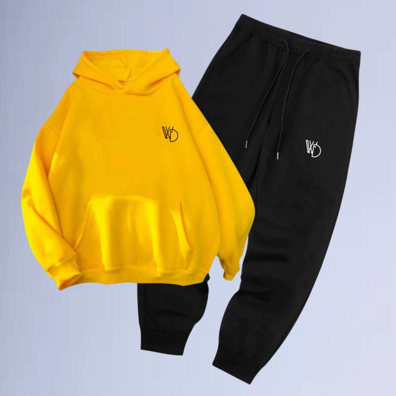 Amarelo — Conjunto de Moletom Canguru Logobox small Walkind