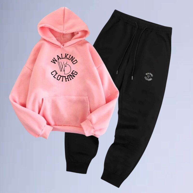 Rosa — Conjunto de Moletom Canguru Walkind Clothing