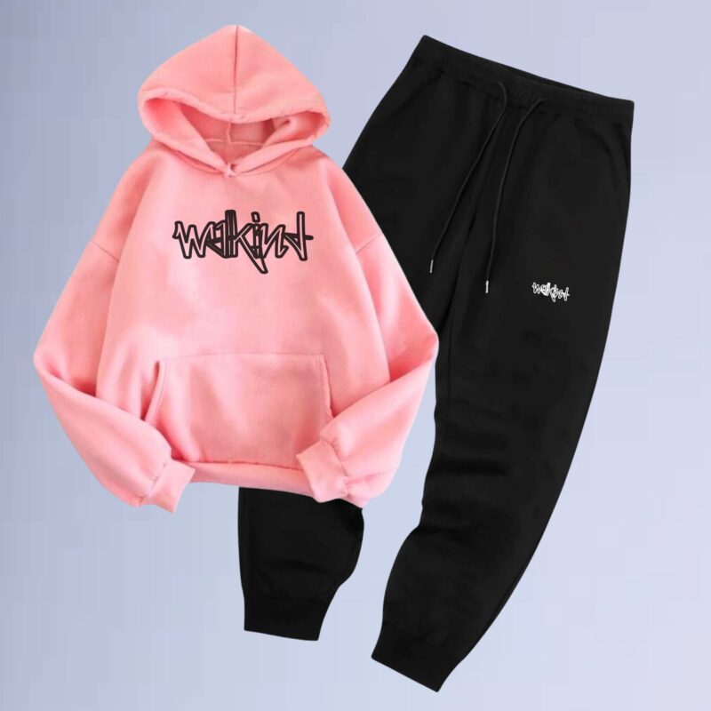 Rosa — Conjunto de Moletom Canguru Walkind DraftBox