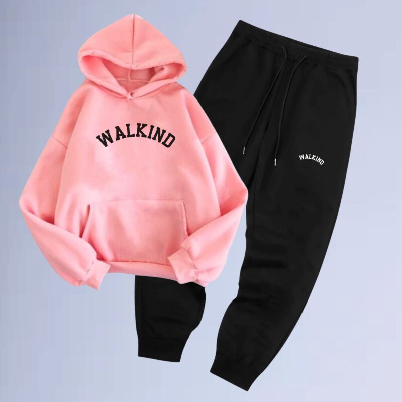 Rosa — Conjunto de Moletom Canguru Walkind Indonesi