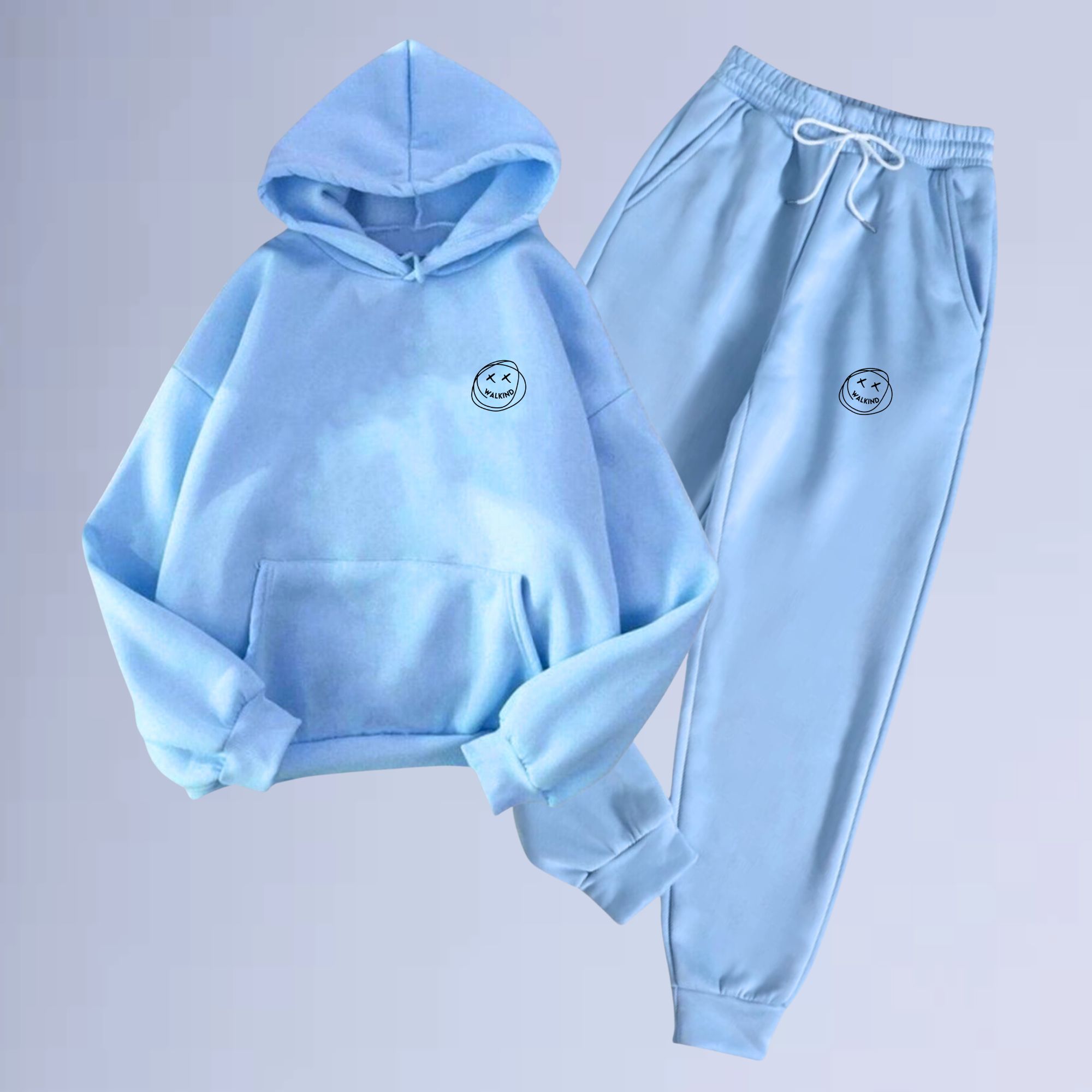 Conjunto de Moletom Canguru Walkind Smilie small Azul Bebe | WALKIND