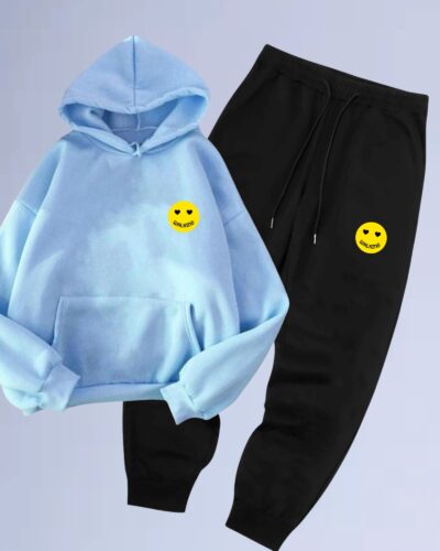 Conjunto de Moletom Canguru Walkind Smilie Yellow