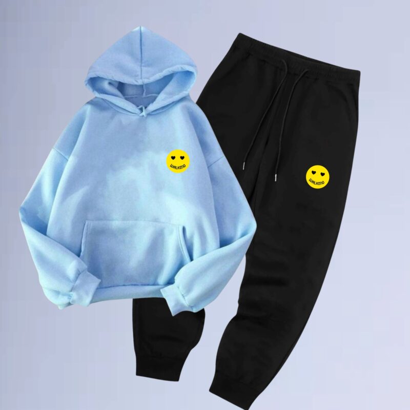 Azul bb — Conjunto de Moletom Canguru Walkind Smilie Yellow