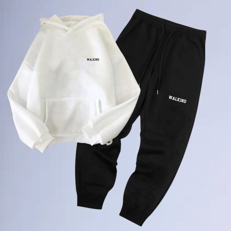 Branco — Conjunto de Moletom Canguru Walkind Soon small