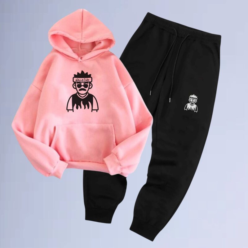 Rosa — Conjunto de Moletom Canguru Walkind Swag