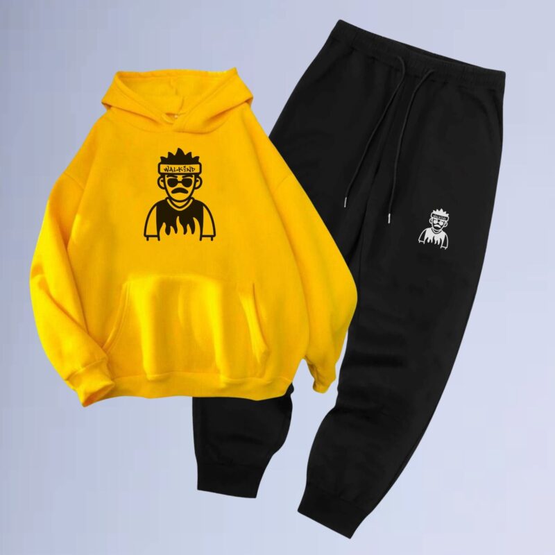 Amarelo — Conjunto de Moletom Canguru Walkind Swag