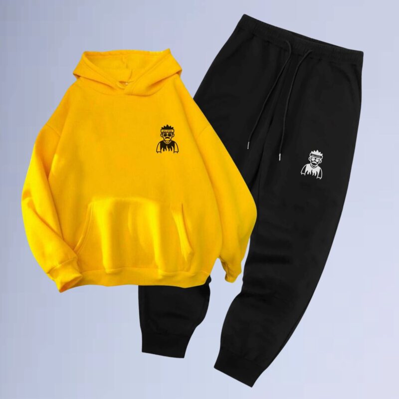Amarelo — Conjunto de Moletom Canguru Walkind Swag small