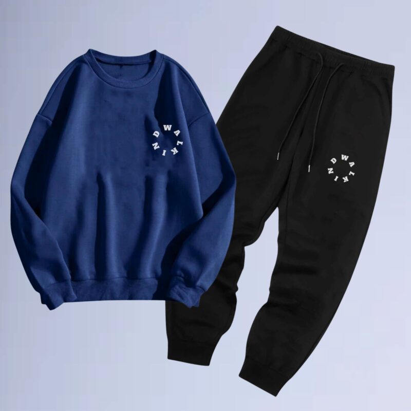 Azul Marinho — Conjunto de moletom gola careca circ small