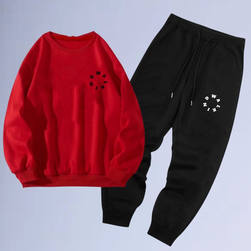 Vermelho — Conjunto de moletom gola careca circ small