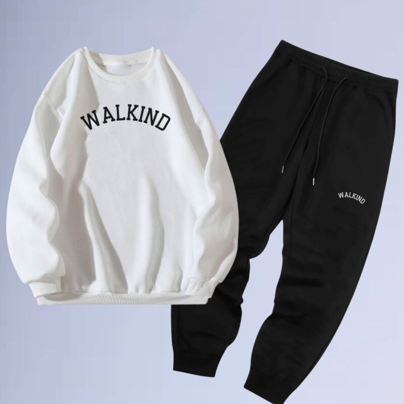 Branco — conjunto de moletom gola careca curved