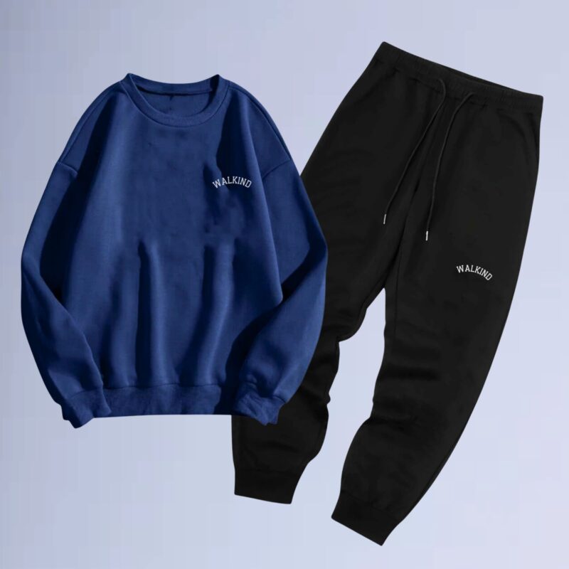 Azul Marinho — conjunto de moletom gola careca curved small