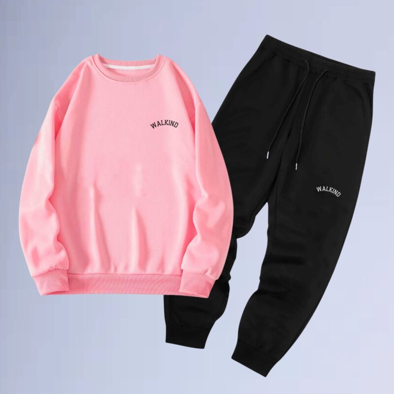 Rosa — conjunto de moletom gola careca curved small