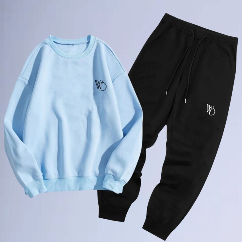 Azul bb — conjunto de moletom gola careca logobox small