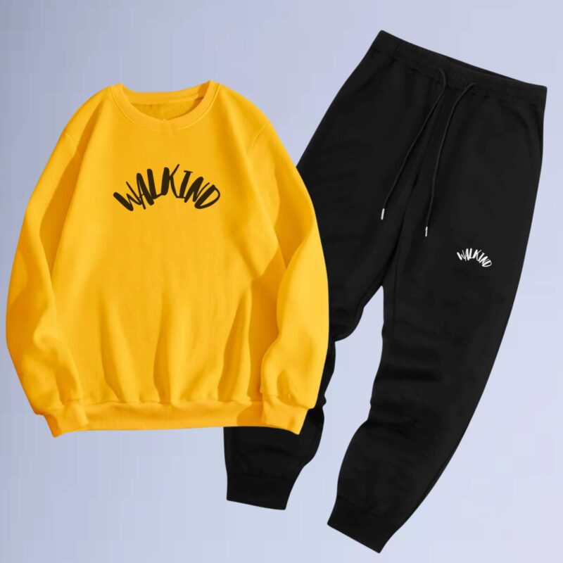 Amarelo — conjunto de moletom gola careca pissed