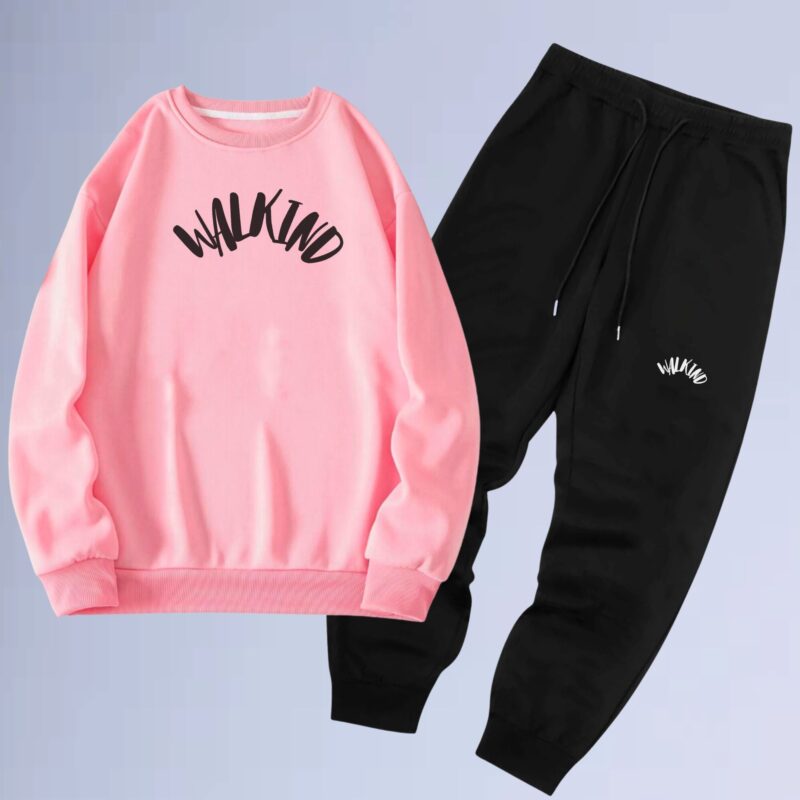 Rosa — conjunto de moletom gola careca pissed