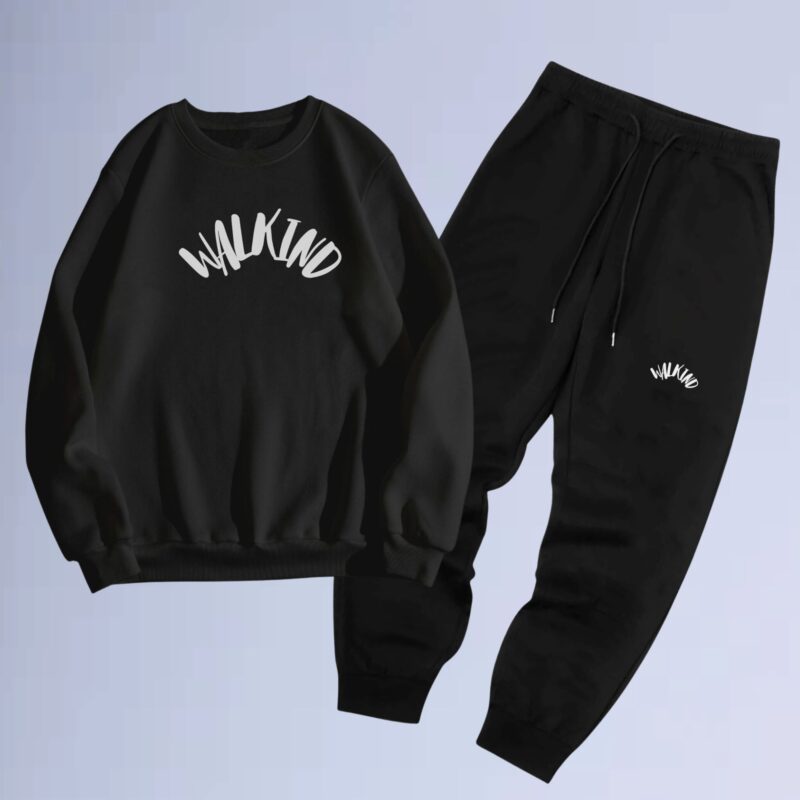 Preto — conjunto de moletom gola careca pissed