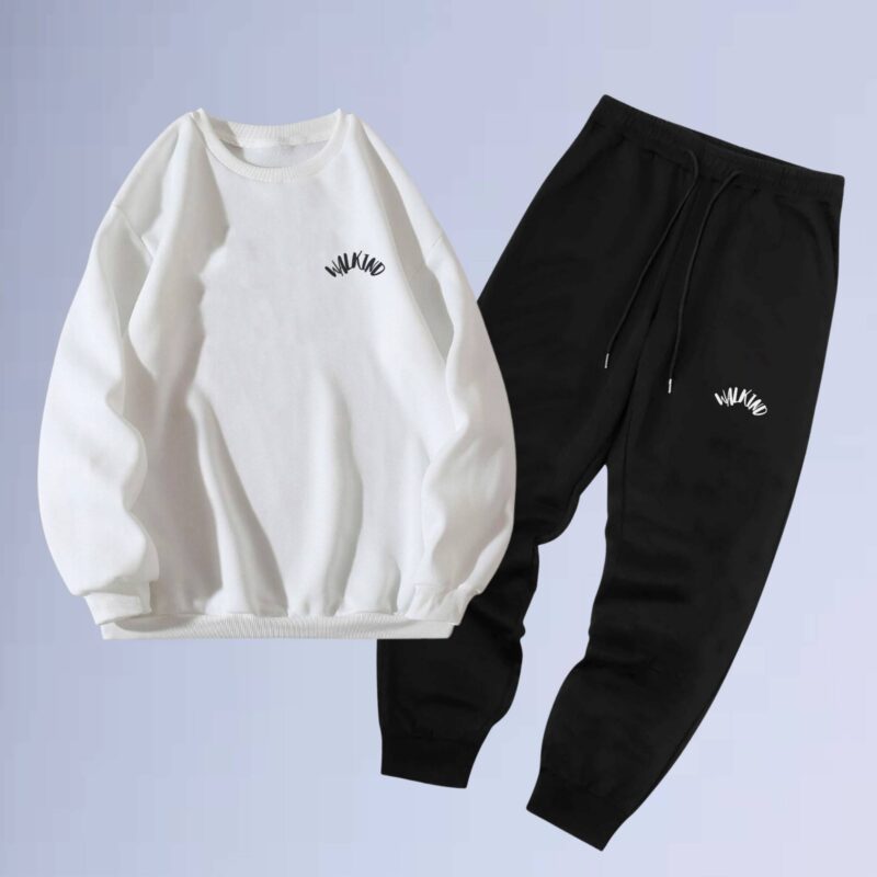 Branco — conjunto de moletom gola careca pissed small