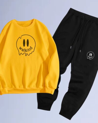 Conjunto de moletom gola careca smilie melt
