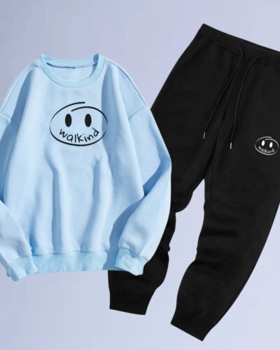 Conjunto de moletom gola careca walkind allehujah