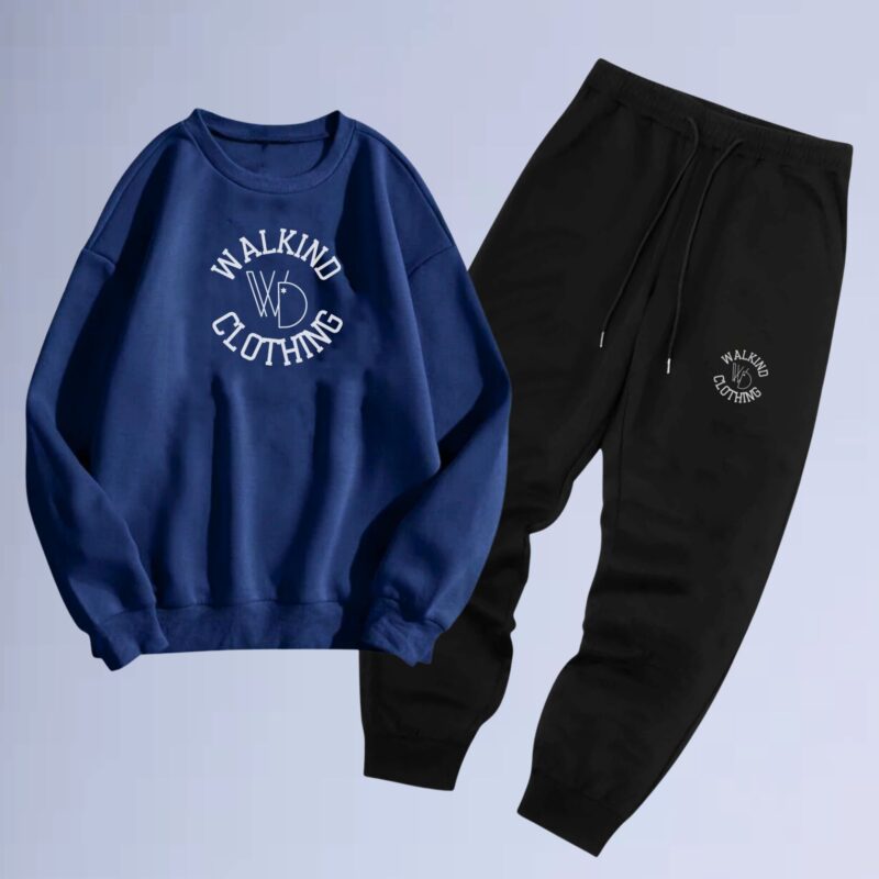 Azul Marinho — conjunto de moletom gola careca walkind clothing