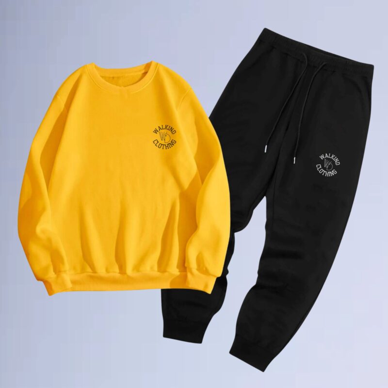 Amarelo — conjunto de moletom gola careca walkind clothing small