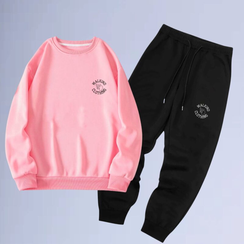 Rosa — conjunto de moletom gola careca walkind clothing small