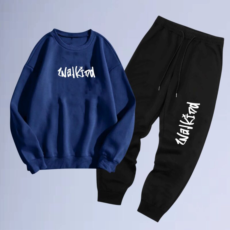 Azul Marinho — conjunto de moletom gola careca walkind grafite