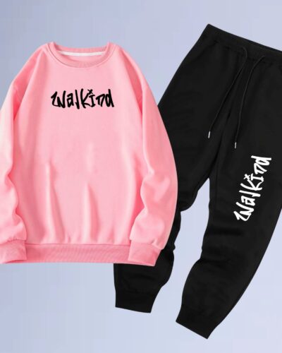 conjunto de moletom gola careca walkind grafite