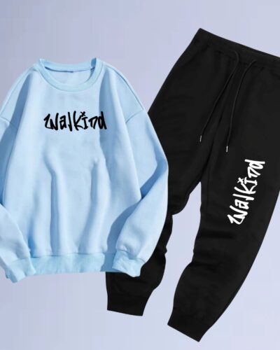 conjunto de moletom gola careca walkind grafite