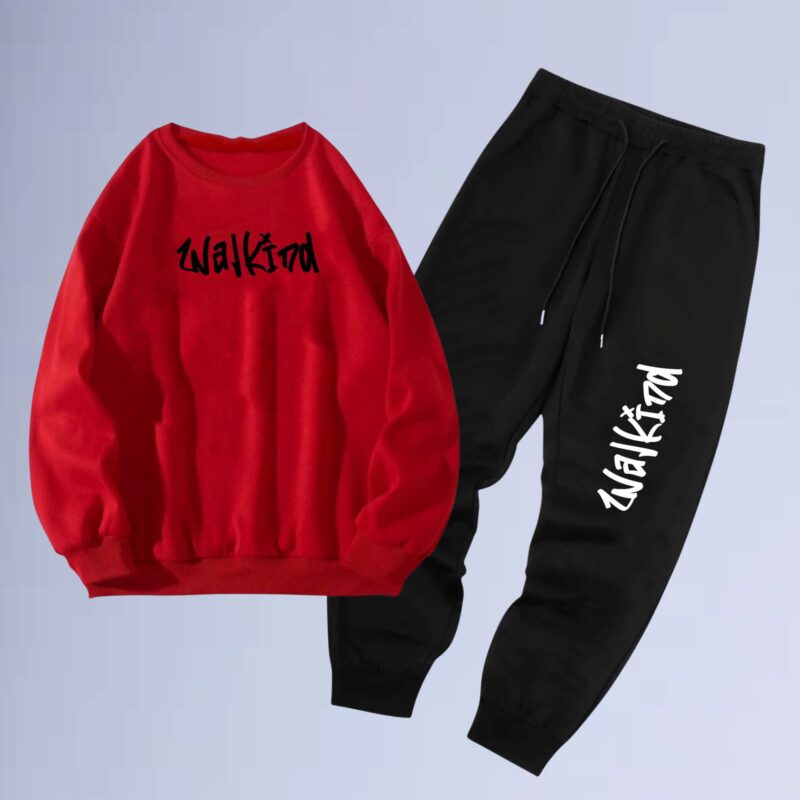 Vermelho — conjunto de moletom gola careca walkind grafite