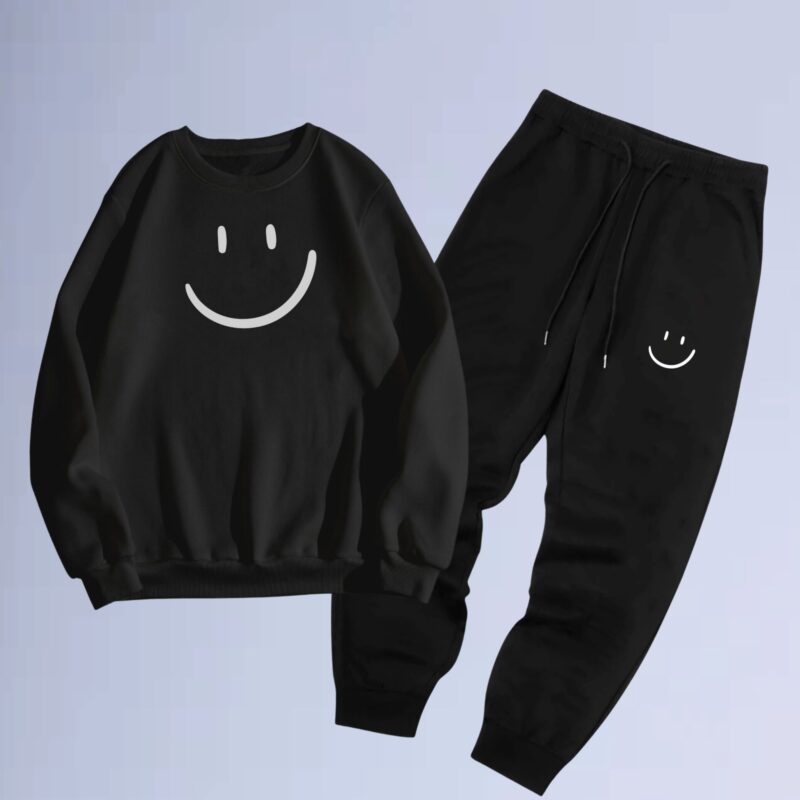 Preto — conjunto gola careca left smilie